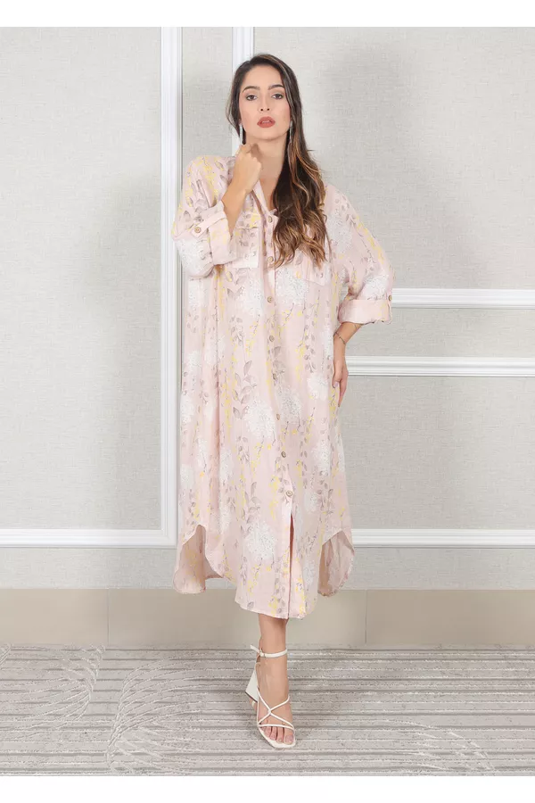 Chemise Agnes Linho Italiano Rosa Bebe - Loja Linho Italiano
