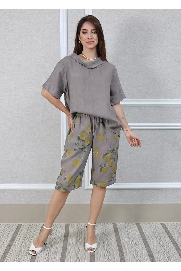 Conjunto Julia Linho Italiano Coleção Positano Fen... - Loja Linho Italiano