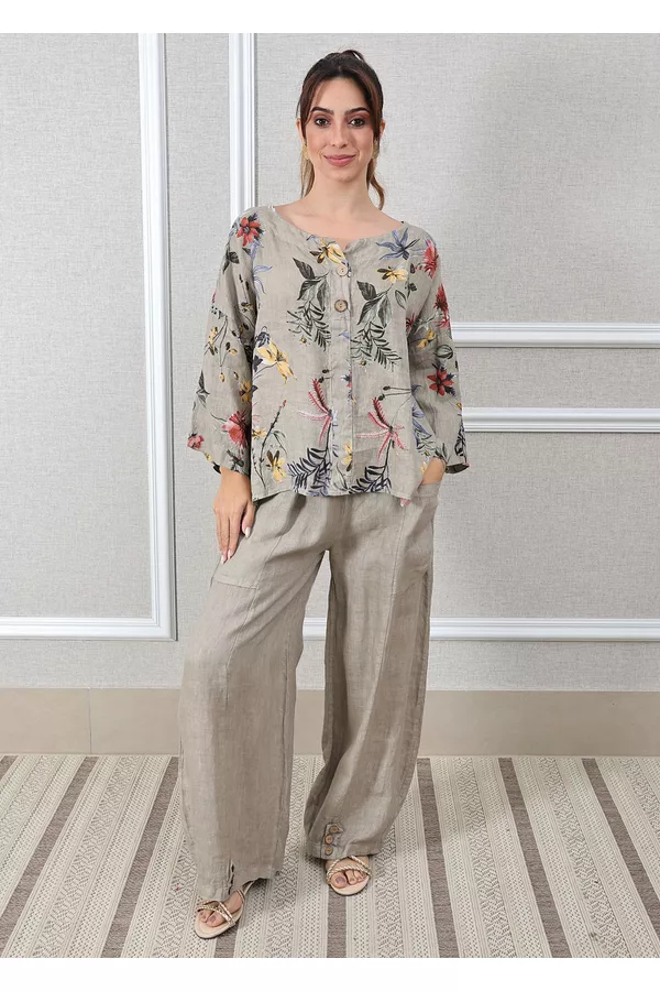 Conjunto Pamela Linho Italiano Fendi - Loja Linho Italiano