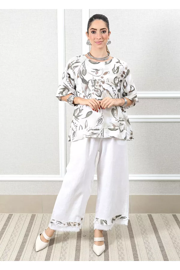 Conjunto Carla Linho Italiano Branco - Loja Linho Italiano