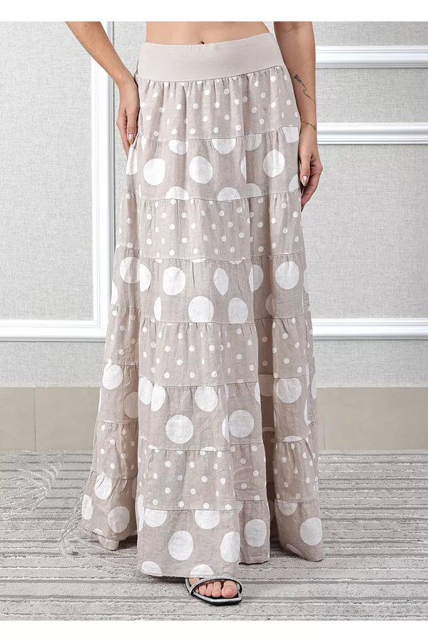 Vestido Luana Linho Italiano Pêssego . - Loja Linho Italiano