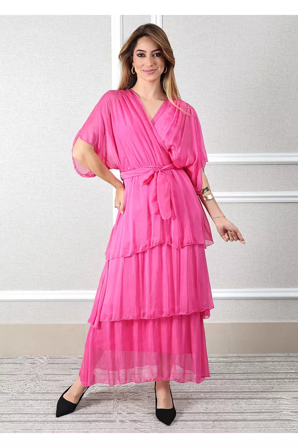 Vestido Stella Seda Italiana Pink - Loja Linho Italiano