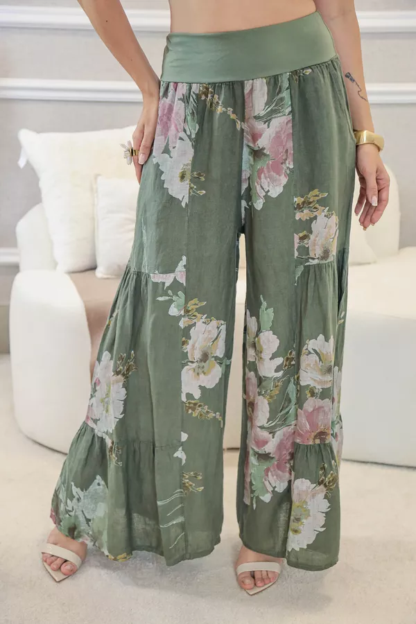 CALÇA HELEN MILITAR - Loja Linho Italiano