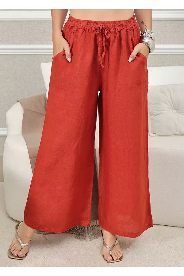 CALÇA CLEIDE TERRA COTA - Loja Linho Italiano