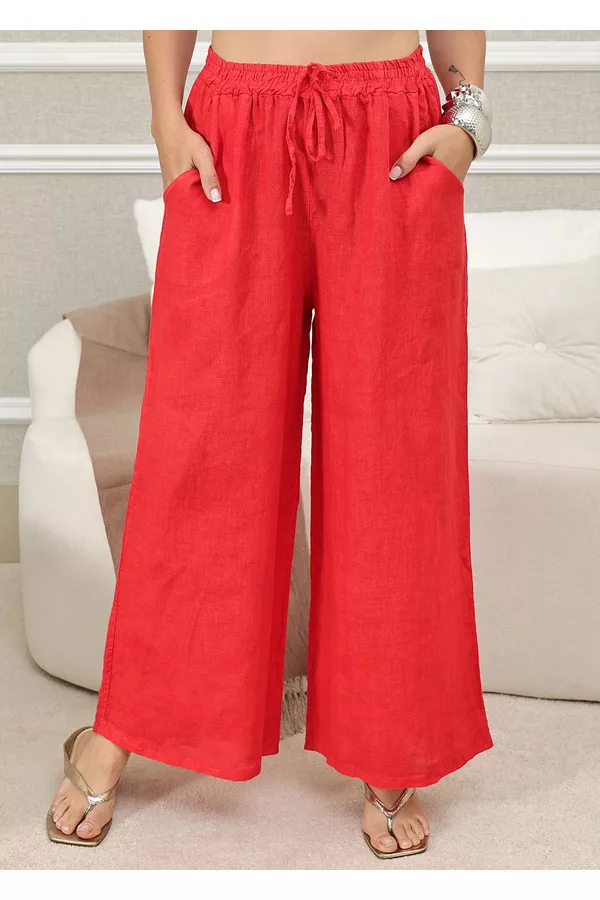 CALÇA CLEIDE VERMELHO - Loja Linho Italiano