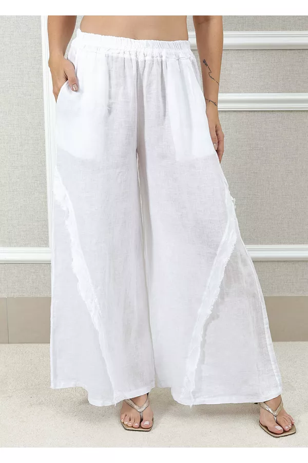 CALÇA SARA BRANCO - Loja Linho Italiano