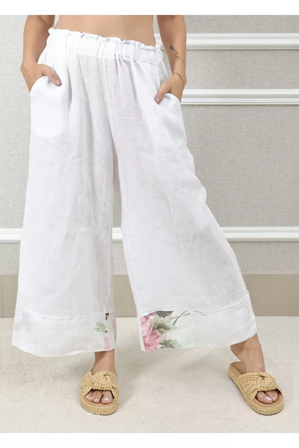 CALÇA OLÍVIA BRANCO - Loja Linho Italiano