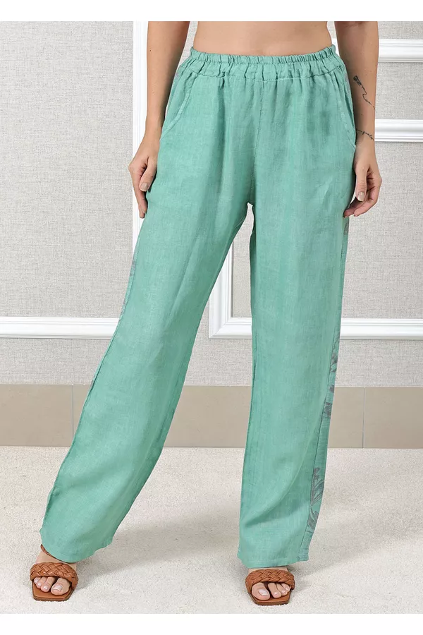 CALÇA NAIRA MENTA - Loja Linho Italiano