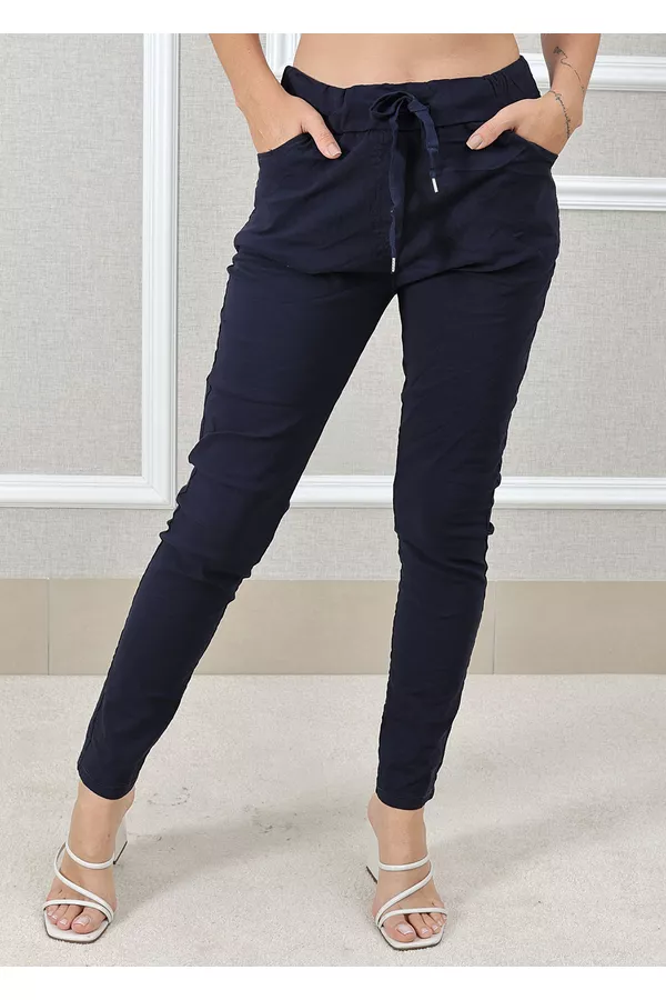 CALÇA VANESSA LIOCEL AZUL MARINHO - Loja Linho Italiano