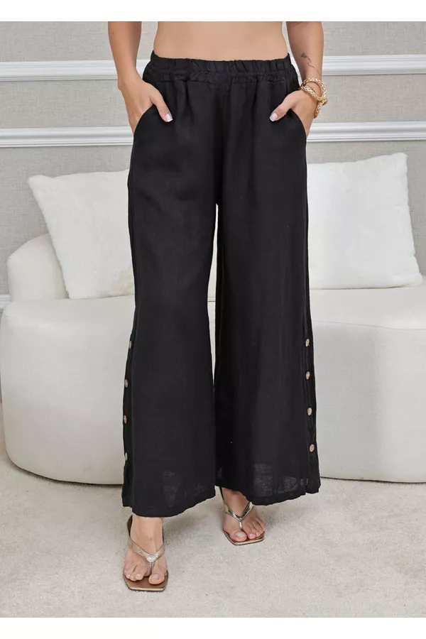CALÇA ROSANA PRETO - Loja Linho Italiano