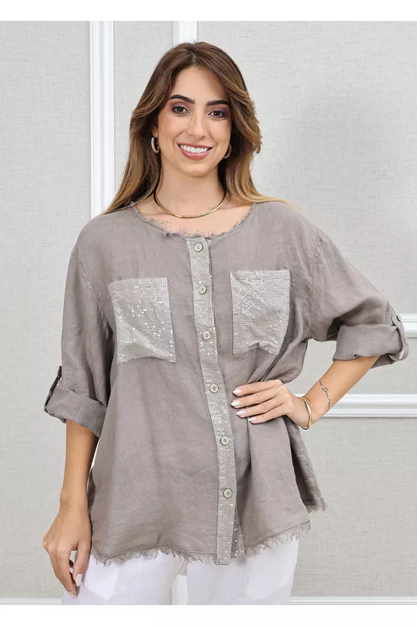 CAMISA DENISE FENDI - Loja Linho Italiano