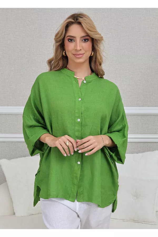 CAMISA LUANA PISTACHE - Loja Linho Italiano