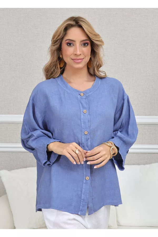 CAMISA KEILA JEANS - Loja Linho Italiano
