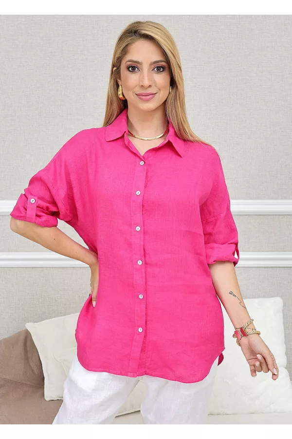 CAMISA MANDALA PINK - Loja Linho Italiano