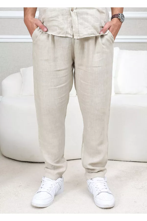 CALÇA RYAN MASCULINO CRU - Loja Linho Italiano