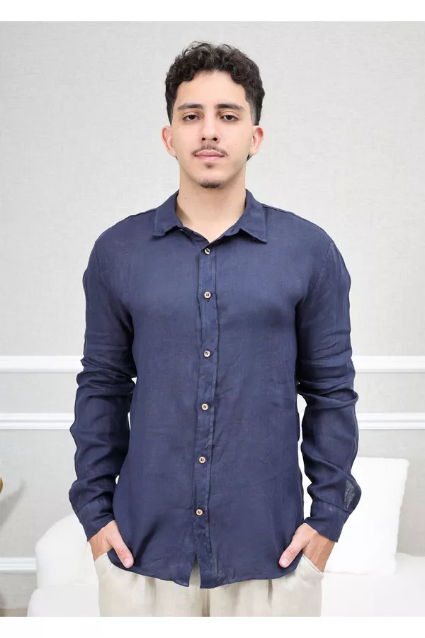Camisa Masculina Manga Longa Samuel - Linho Italia... - Loja Linho Italiano