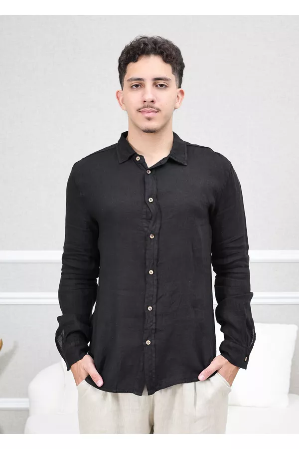 Camisa Masculina Manga Longa Samuel - Linho Italia... - Loja Linho Italiano
