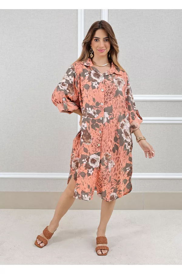 CHEMISE ISADORA GOIABA - Loja Linho Italiano