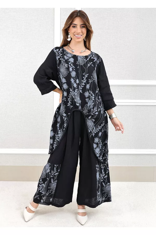 CONJUNTO ALINE PRETO - Loja Linho Italiano