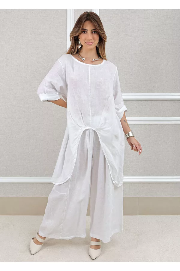 CONJUNTO ALINE BRANCO - Loja Linho Italiano