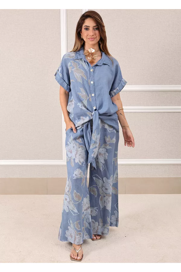 CONJUNTO NAIARA JEANS - Loja Linho Italiano