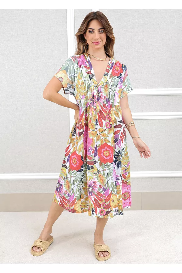 VESTIDO EVELINE BRANCO - Loja Linho Italiano