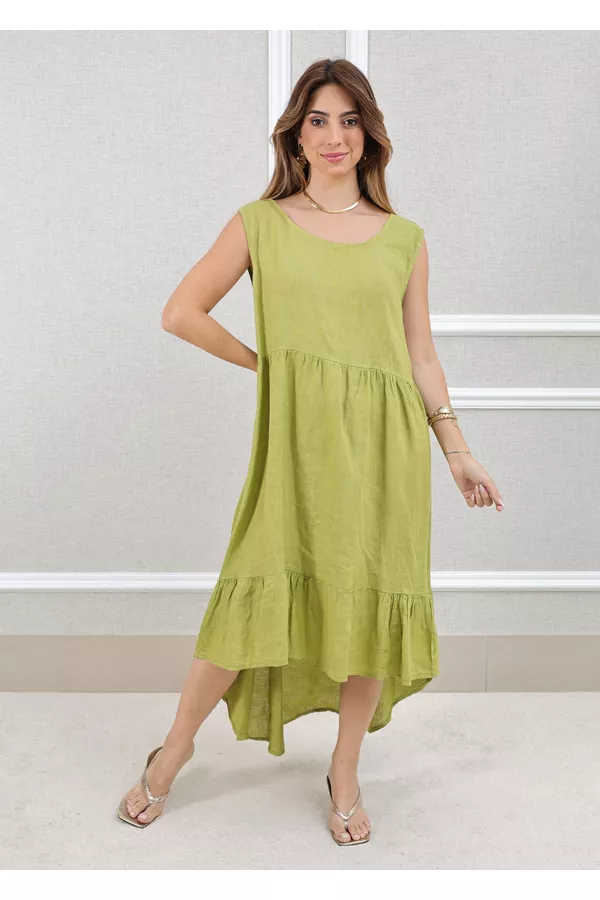 VESTIDO JOICE PISTACHE - Loja Linho Italiano