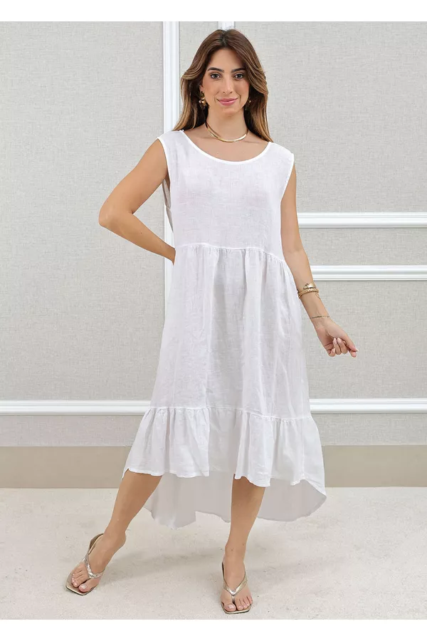 VESTIDO JOICE BRANCO - Loja Linho Italiano