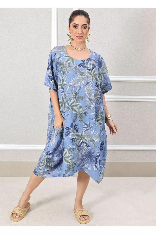 VESTIDO VERÔNICA JEANS - Loja Linho Italiano