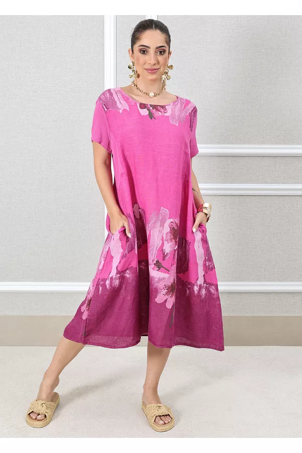 VESTIDO GIOVANA PINK - Loja Linho Italiano