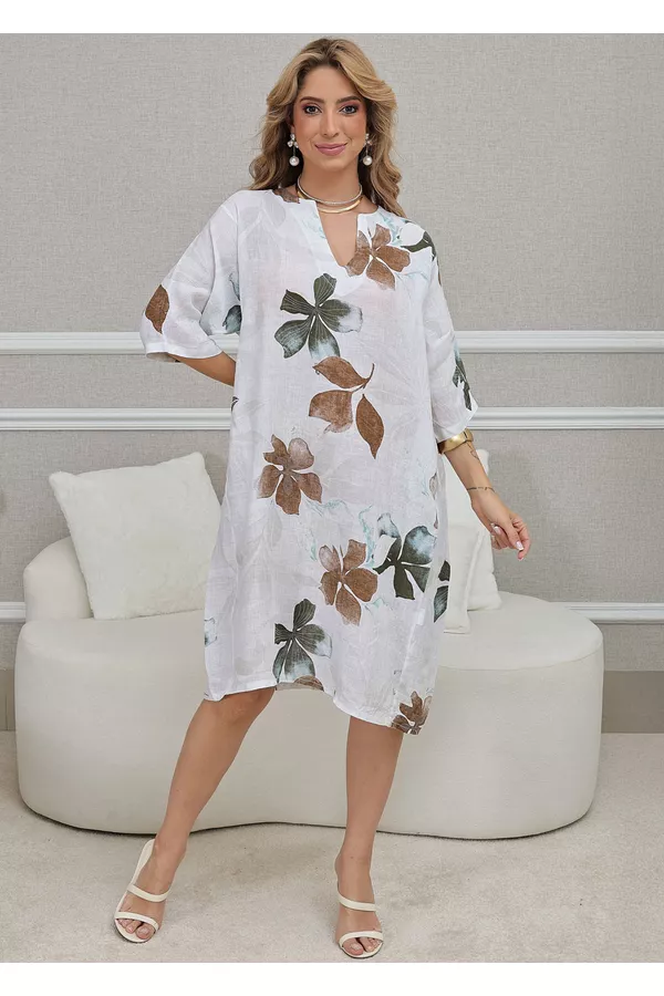 VESTIDO TELMA BRANCO - Loja Linho Italiano