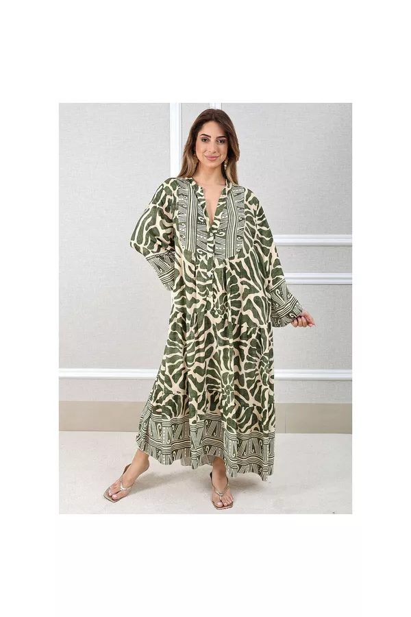 VESTIDO MOANA MILITAR - Loja Linho Italiano