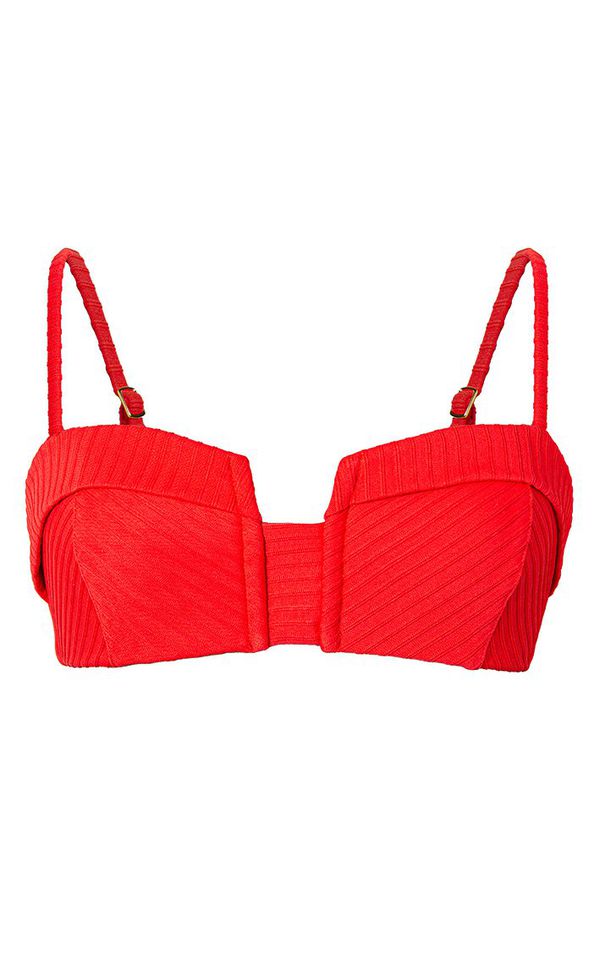 Vermelho Rouge - Top Corselet Texturizado