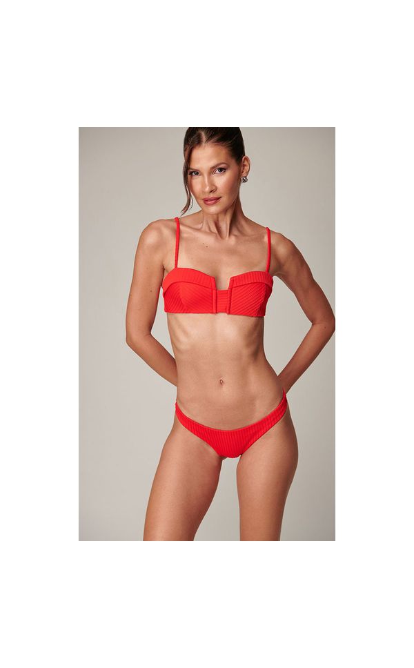 Top Corselet Texturizado Vermelho Rouge 