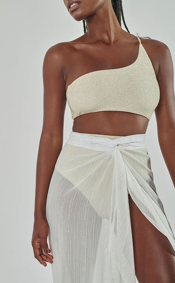 Top um Ombro Só Lurex