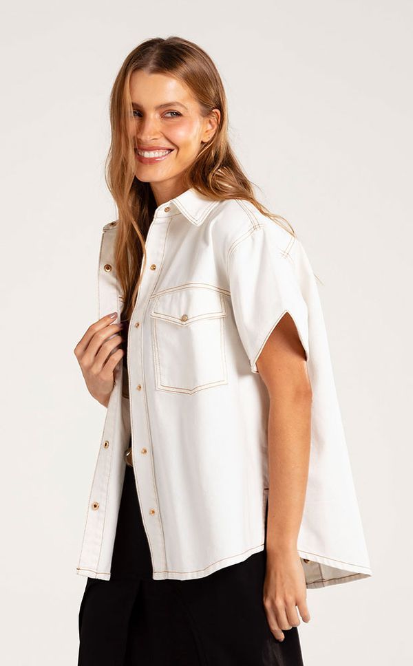 Camisa Jeans Versatile Off White