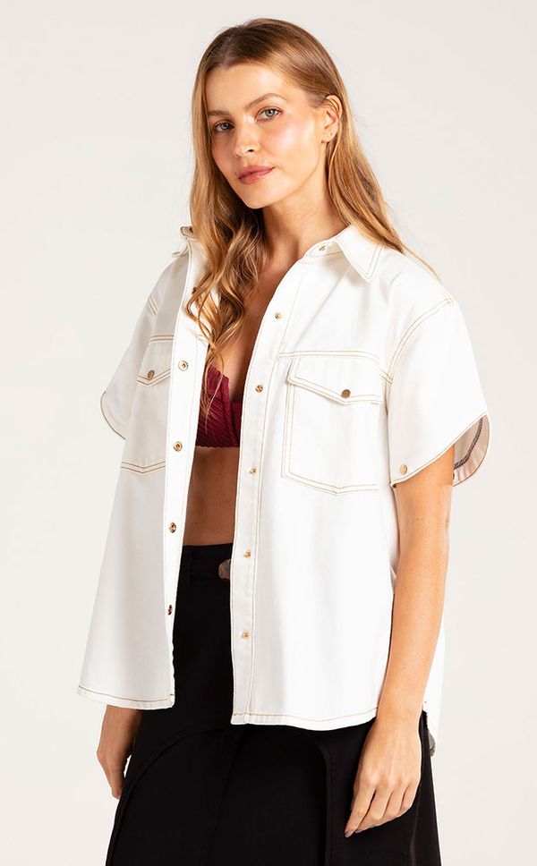 Camisa Jeans Versatile Off White