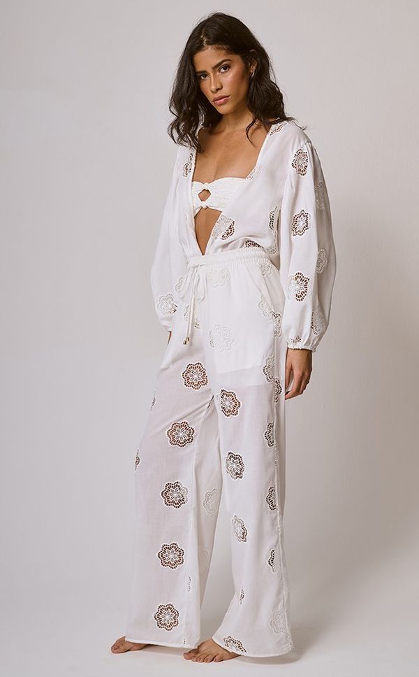 Calça Flora Off White