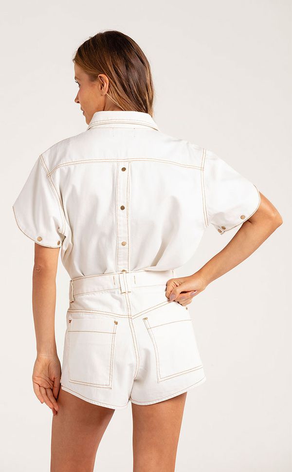 Shorts Jeans Versatile Off White