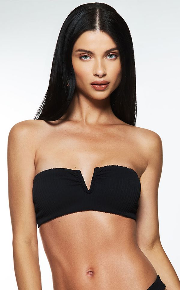Top Faixa V Chanel Preto