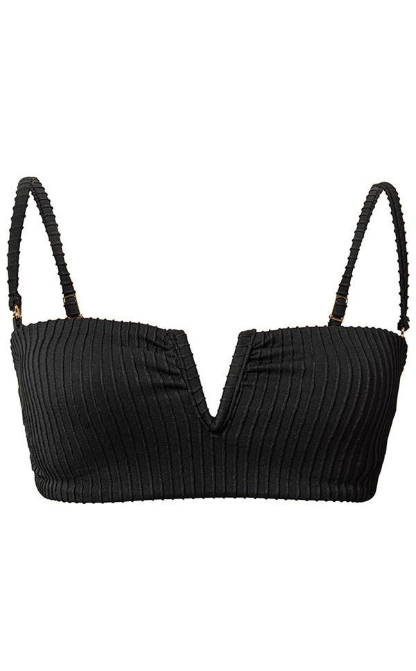 Top Faixa V Chanel Preto