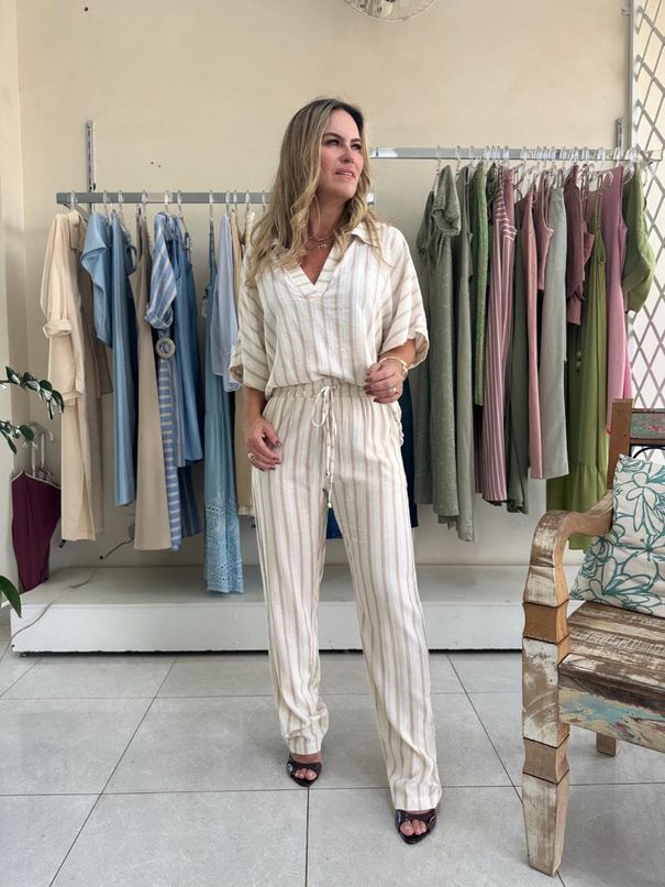 Conjunto Listra - Bege