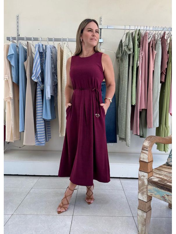 Vestido Cinto - Marsala