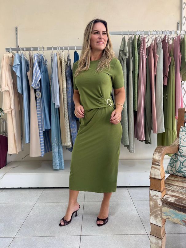 Vestido Cinto - Verde