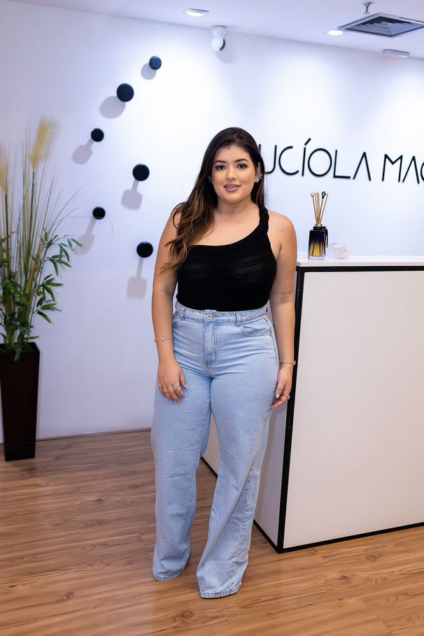 Calça Jeans Wide Leg Feminina 100% Algodão | Estil... - LUCIOLA MAGNO