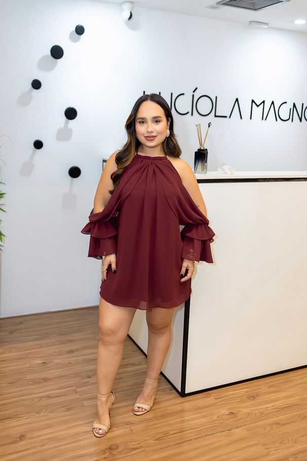 Vestido Lina Marsala | Chiffon E Manga Fluida – El... - LUCIOLA MAGNO