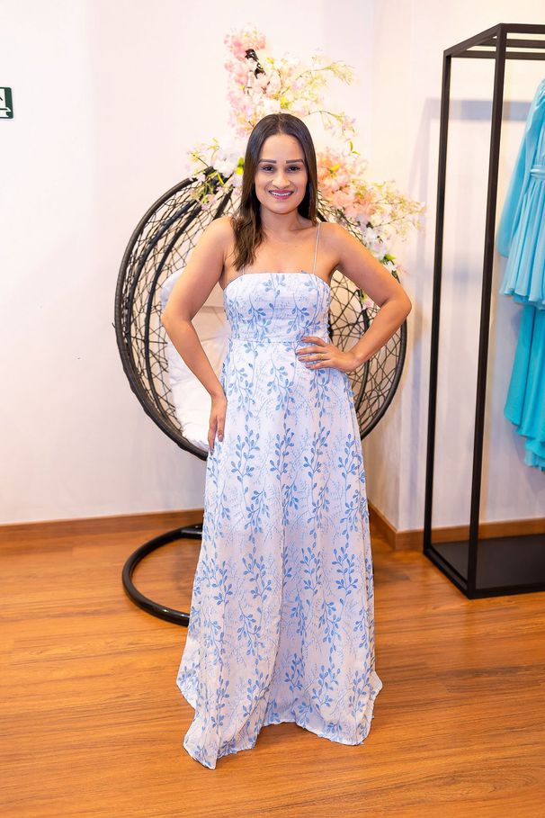 Vestido Raiane Azul | Corte Princesa e Detalhes em... - LUCIOLA MAGNO