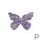 Aplique de Strass em formato de Borboleta P (4,5 x 3,5cm) - Purple