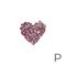 Aplique de Strass em formato de Coração P (3,2 x 3cm) - Fuschia