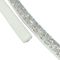 Tira de Strass Meia Cana Bee 10mm - Pedra Cristal, Forro Marfim 
